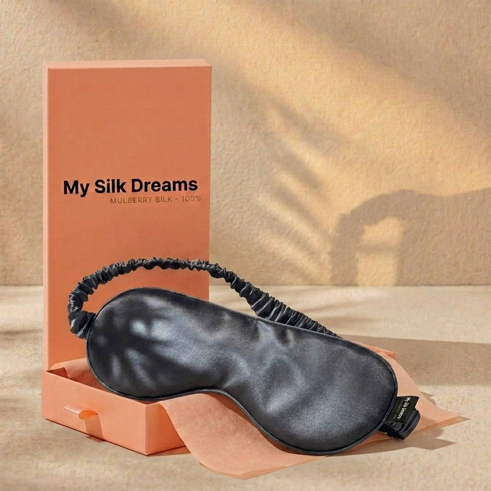 100% Pure Mulberry Silk Mask - Iron Grey