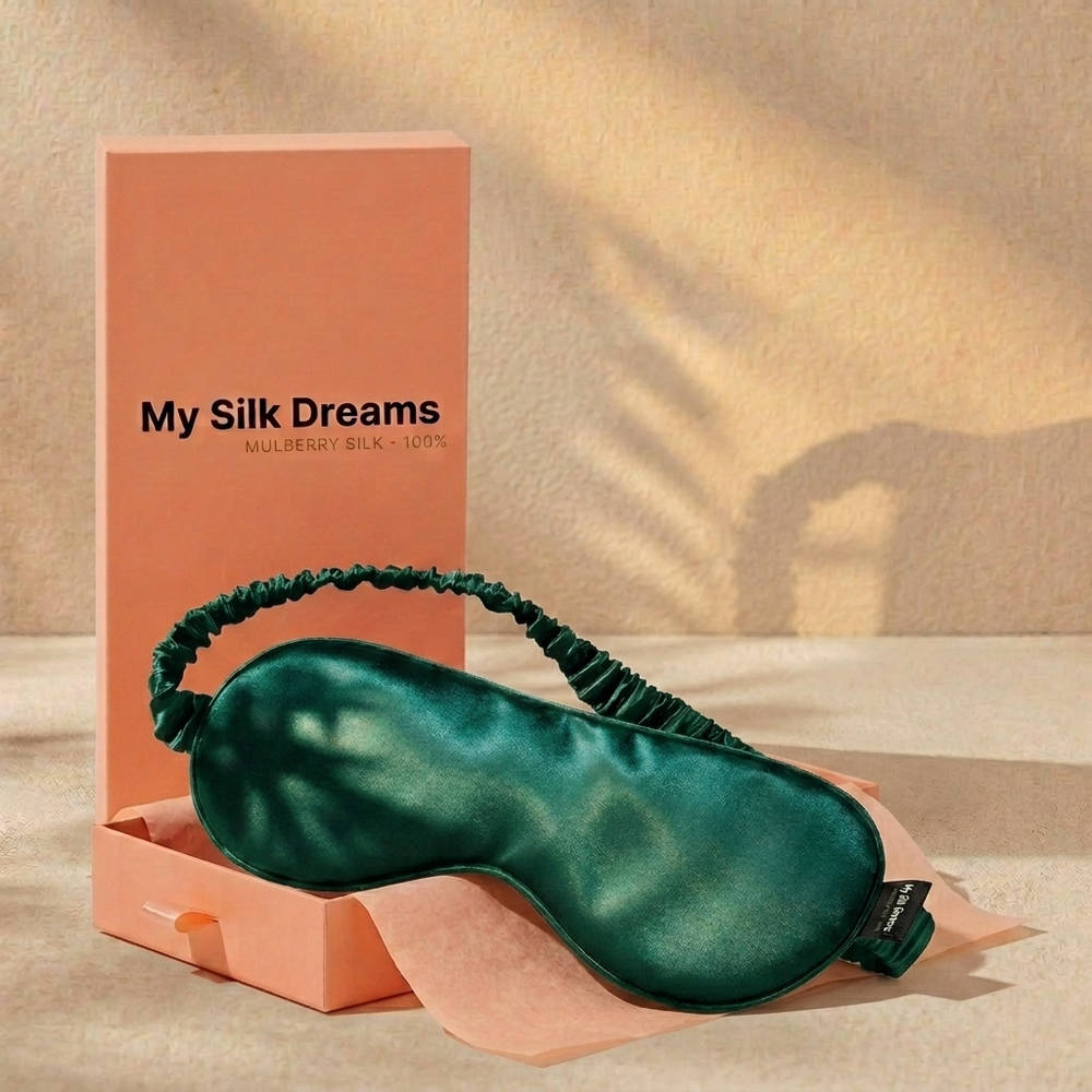 100% Pure Mulberry Silk Mask - Emerald Green