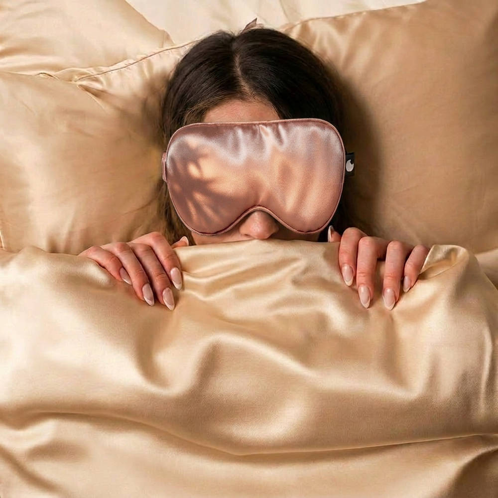 100% Pure Mulberry Silk Mask - Champagne