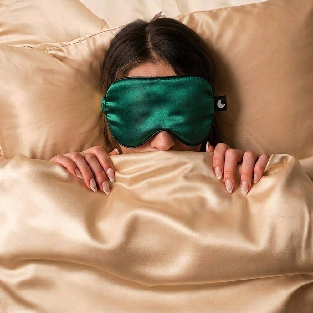 100% Pure Mulberry Silk Mask - Emerald Green