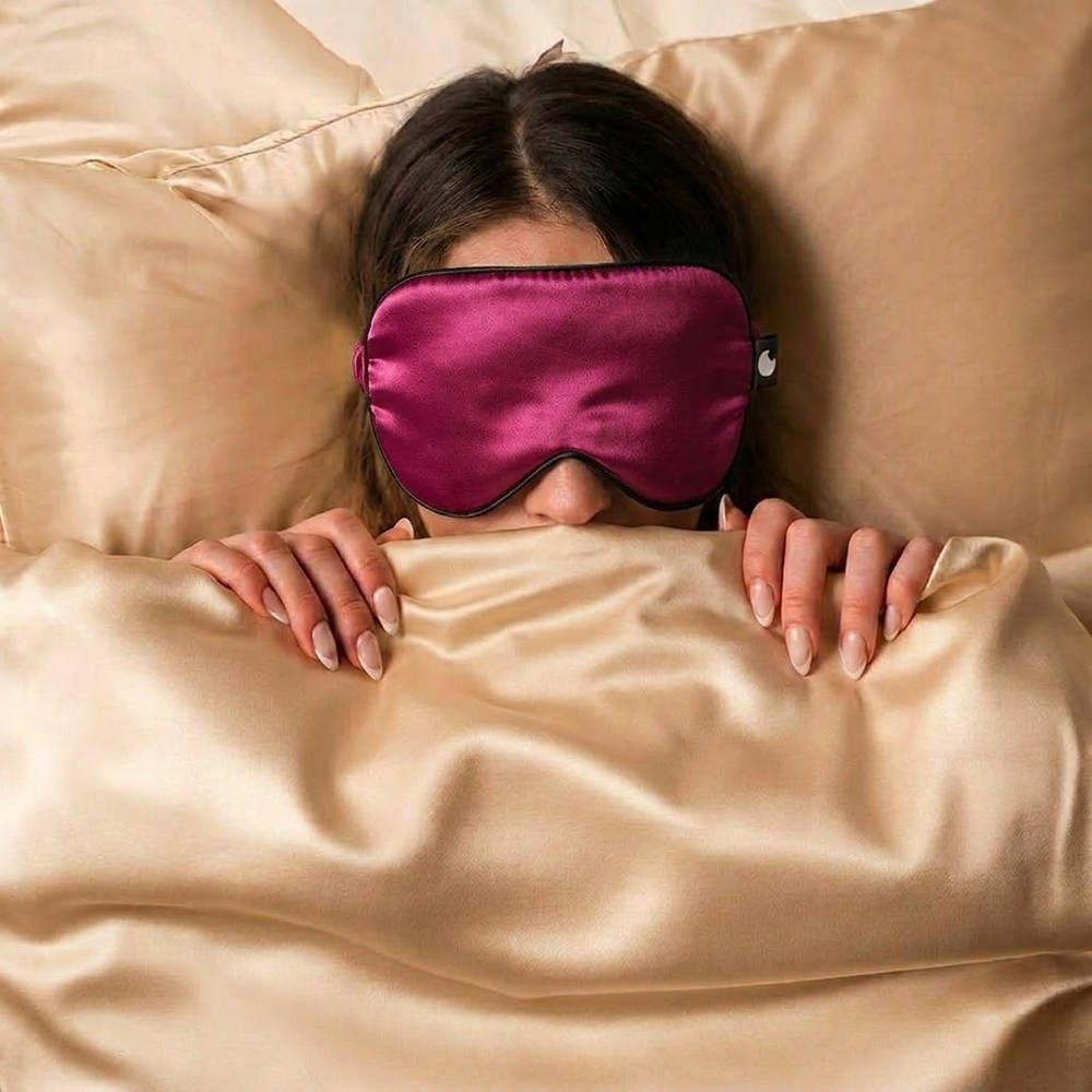 100% Pure Mulberry Silk Mask - Rose Red