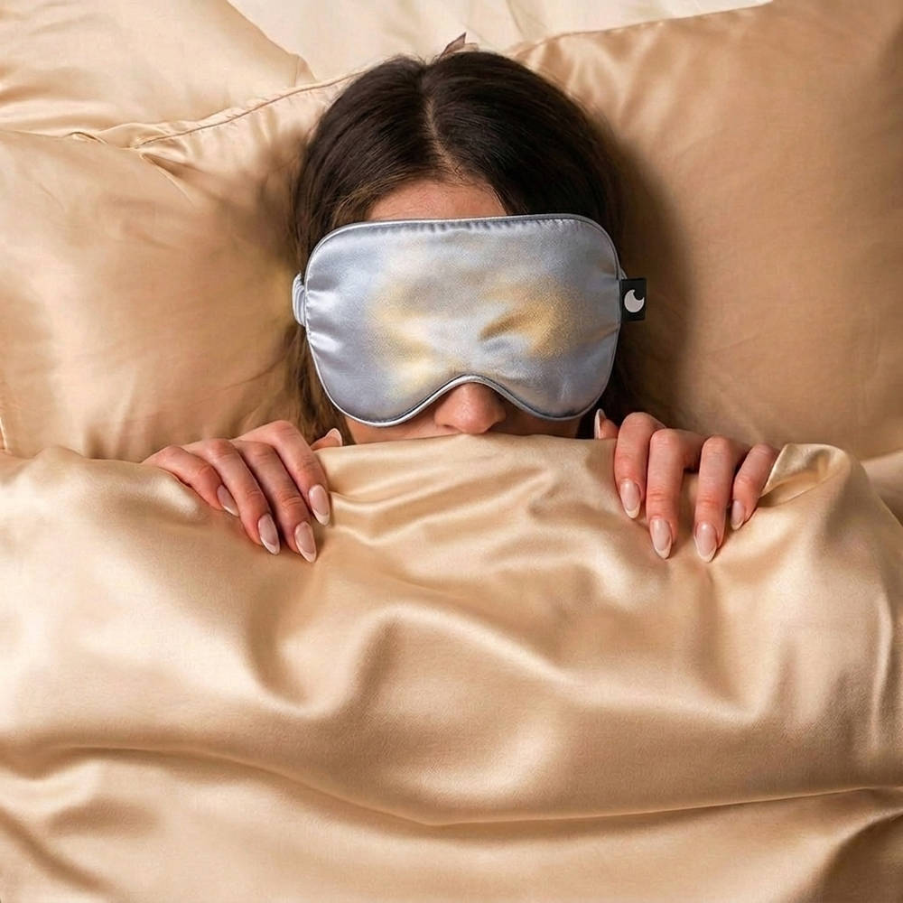100% Pure Mulberry Silk Mask - Silver Grey