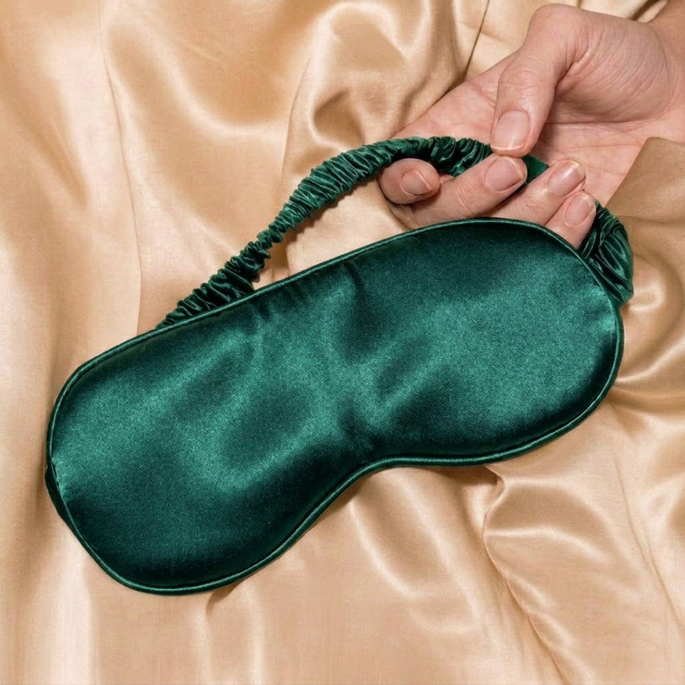 100% Pure Mulberry Silk Mask - Emerald Green