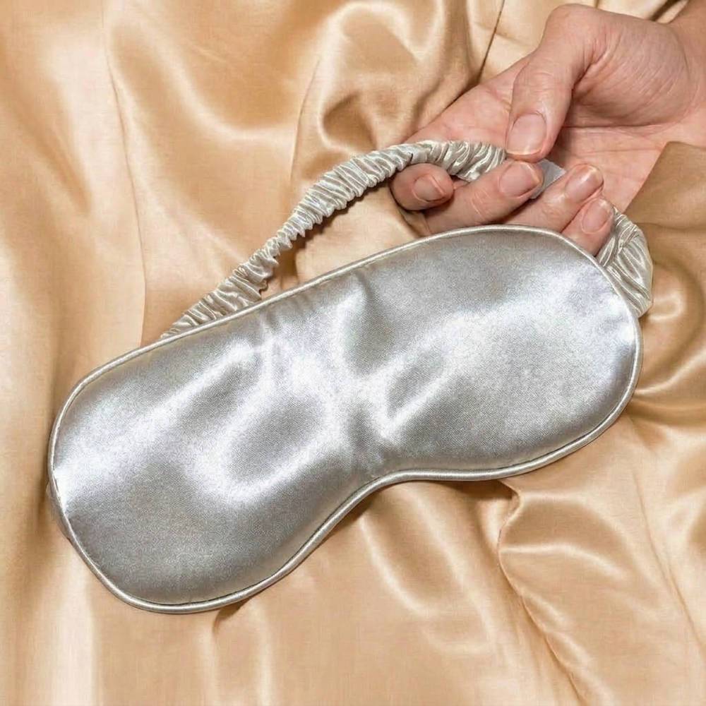 100% Pure Mulberry Silk Mask - Silver Grey