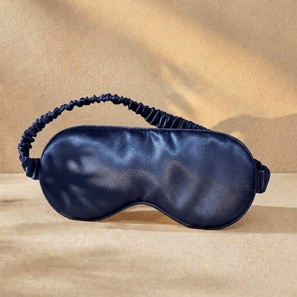 100% Pure Mulberry Silk Mask - Navy Blue