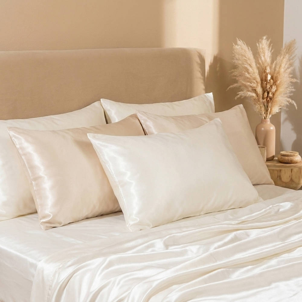 100% Pure Mulberry Silk Pillowcase - White