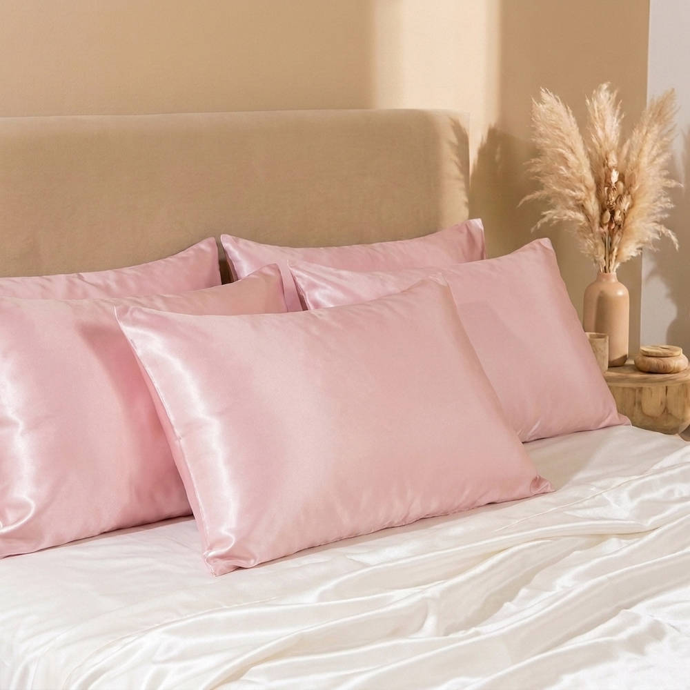 100% Pure Mulberry Silk Pillowcase - Light Pink