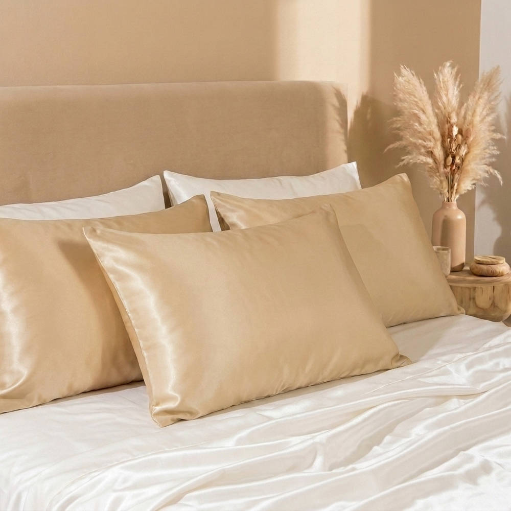 100% Pure Mulberry Silk Pillowcase - Golden Champagne