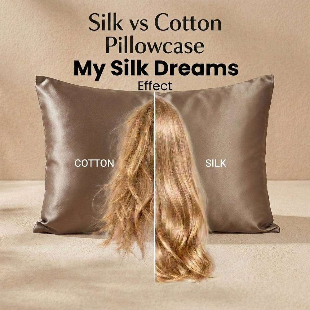 100% Pure Mulberry Silk Pillowcase - Apricot