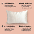 100% Pure Mulberry Silk Pillowcase - White