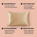 100% Pure Mulberry Silk Pillowcase - Golden Champagne
