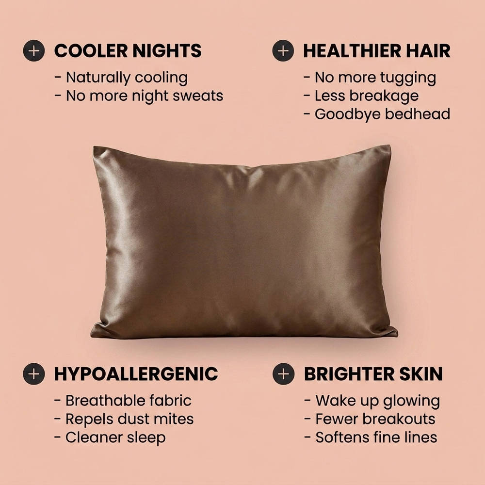100% Pure Mulberry Silk Pillowcase - Apricot