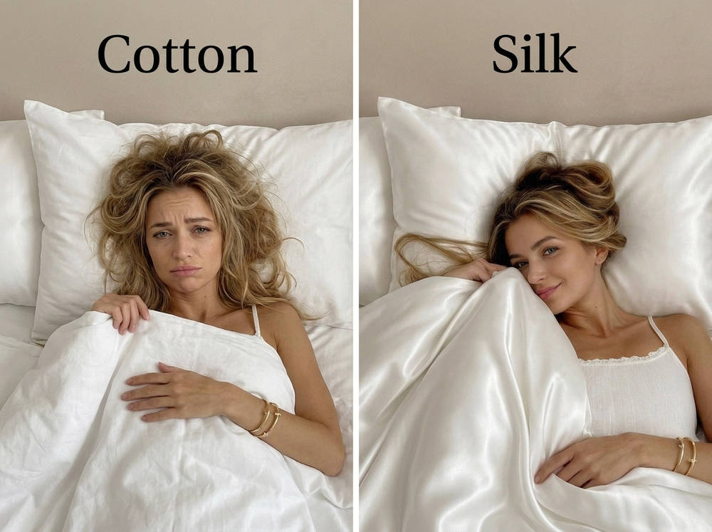 100% Pure Mulberry Silk Pillowcase - White