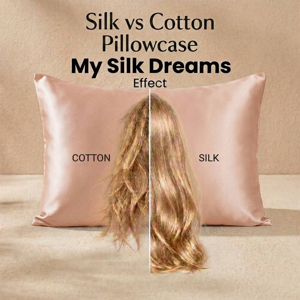 100% Pure Mulberry Silk Pillowcase - Meat Pink